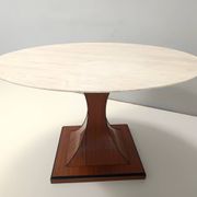 Dining Table with a Portuguese Pink Marble Top in the style of Carlo De Car