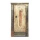 Rustic Weathered Primitive Farmhouse Folk Art Painted Bridal Cabinet
