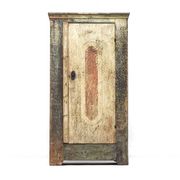 Armoire de mariée peinte en art populaire de ferme rustique et vieillie