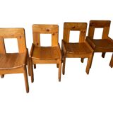 Silvio Coppola dining table with 4 dining chairs for Fratelli Montina