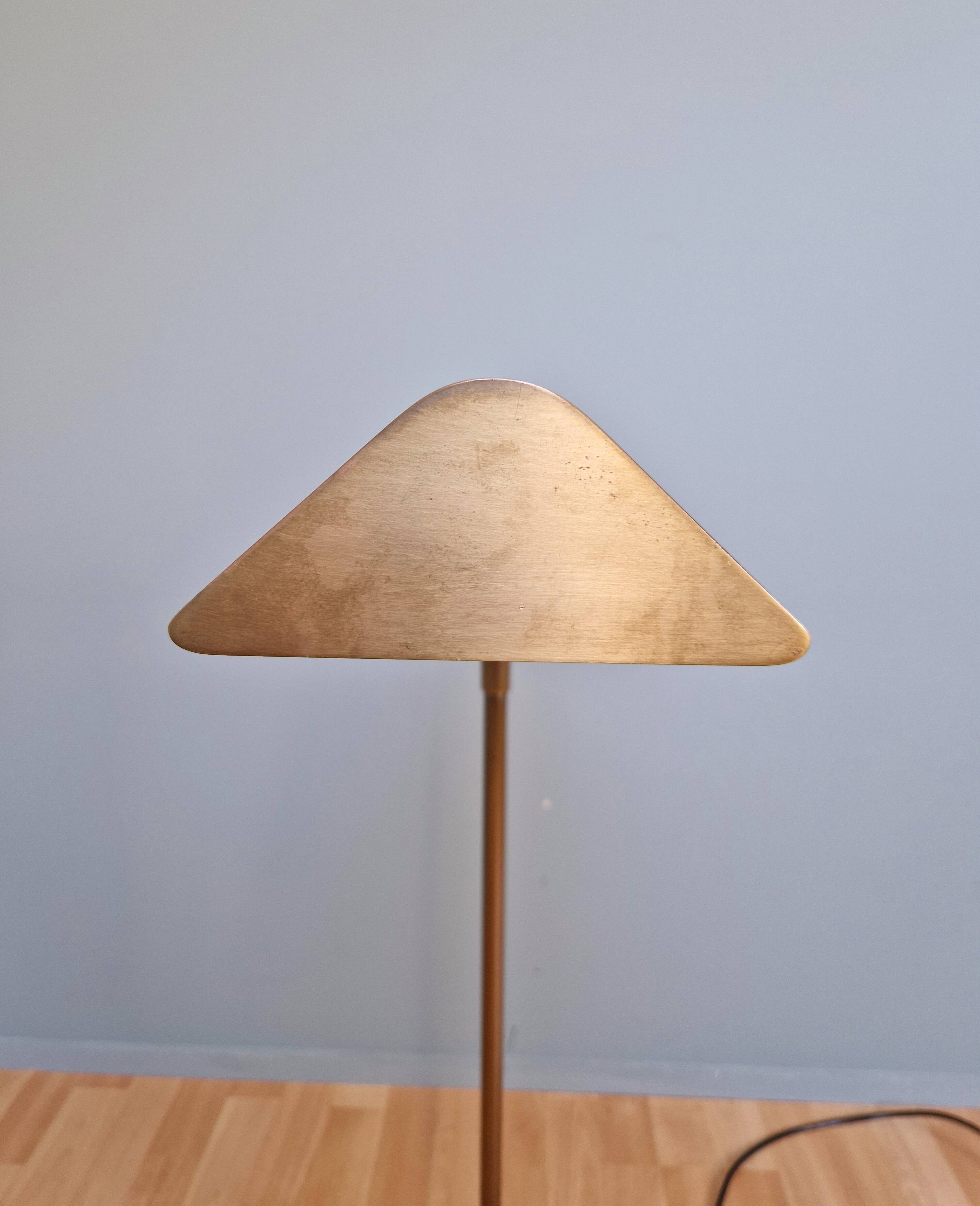 Brass floor lamp, Florian Schulz, Reiminterline, 1970