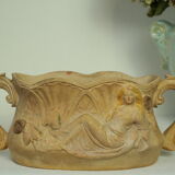 Art nouveau planter terracotta bas-reliefs