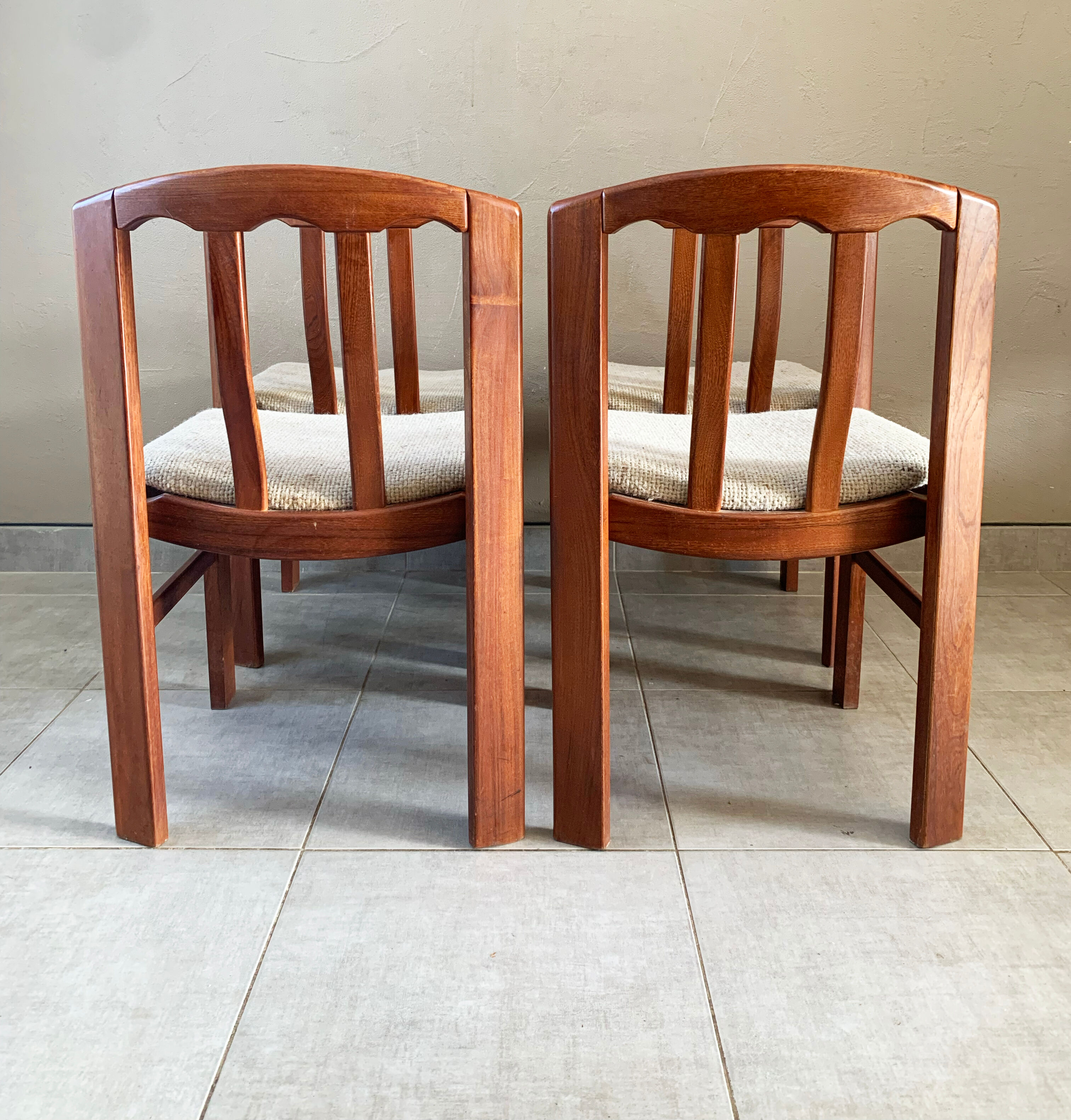 Set of 4 Danish chairs, 60s teak