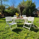 Set armchairs and garden table vintage circa 1970 R Gleizes