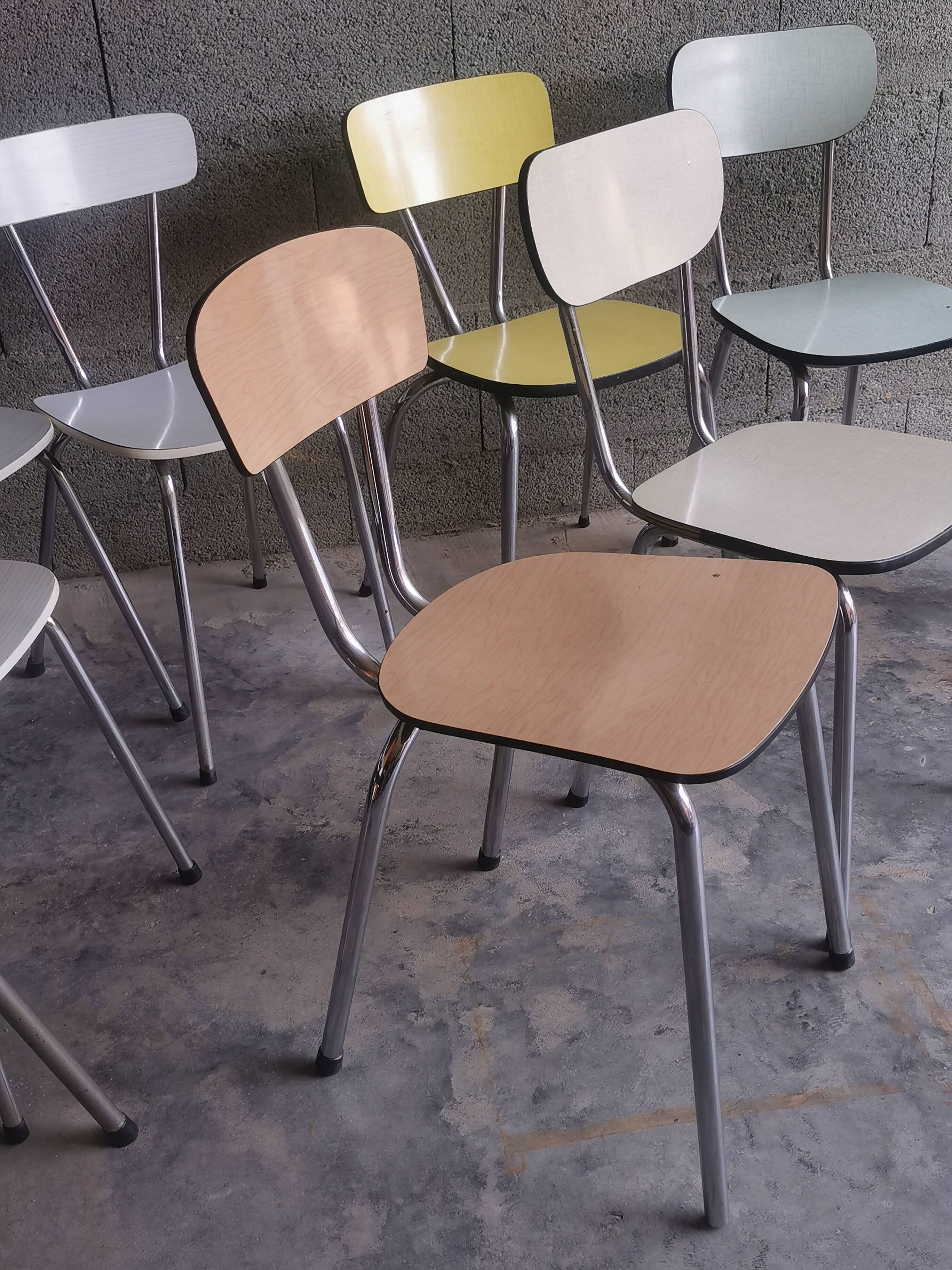 Set of 9 vintage formica chairs