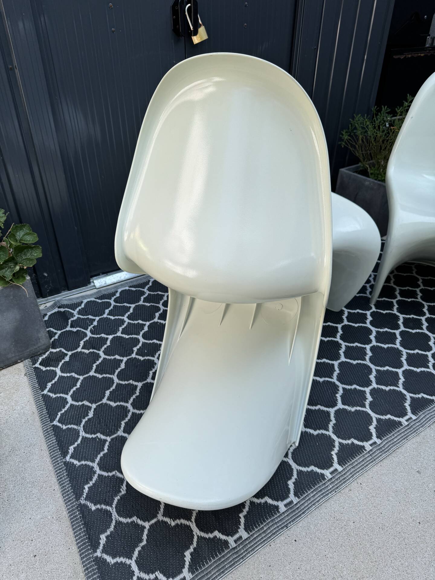 Lot de 3 chaises S vintage blanches dans le style Panton chair - Vitra