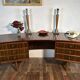 Mid Century Retro Vintage Walnut executive Desk by Morris of Glasgow curved