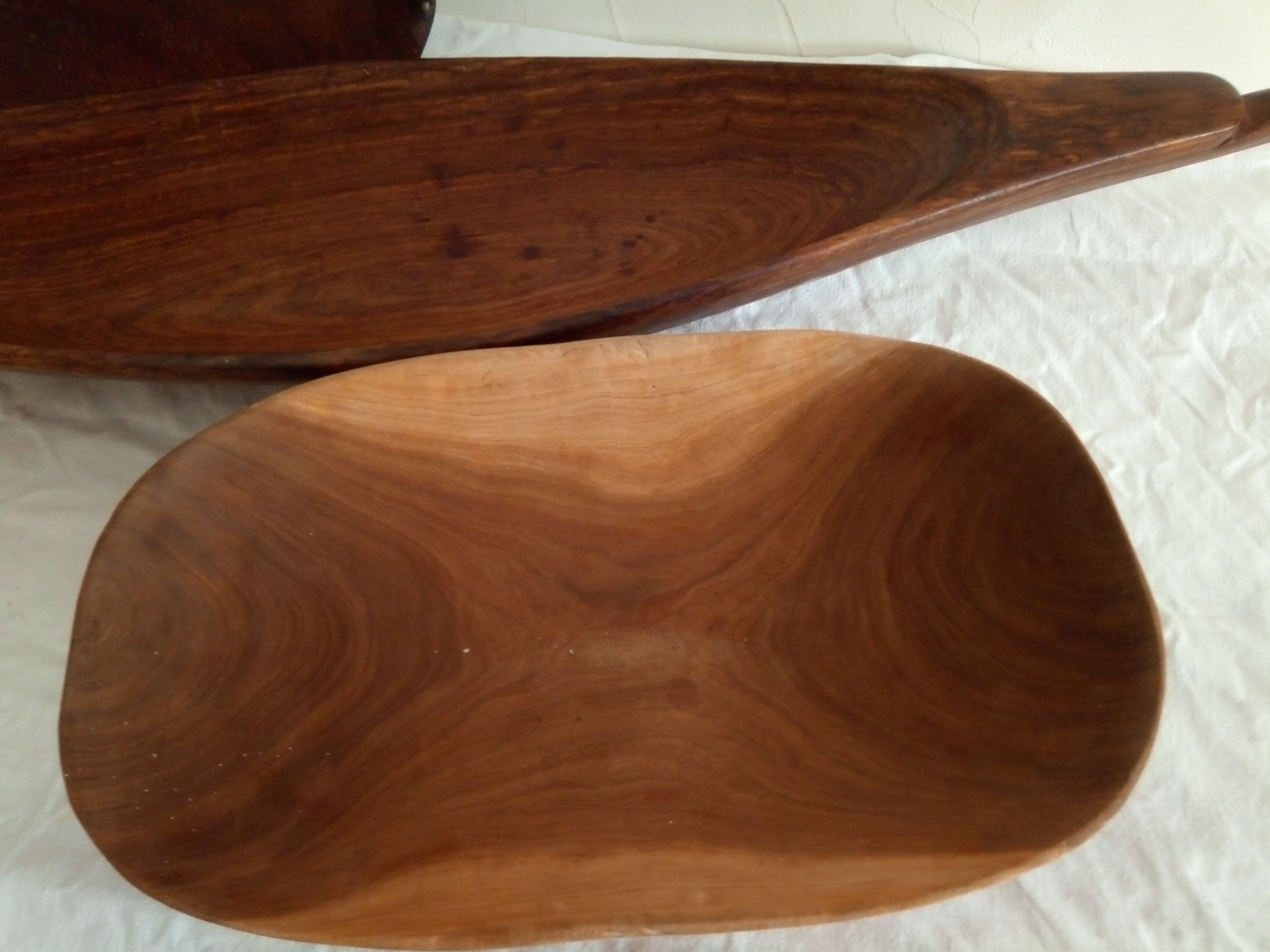 Lot of 3 African wooden dishes