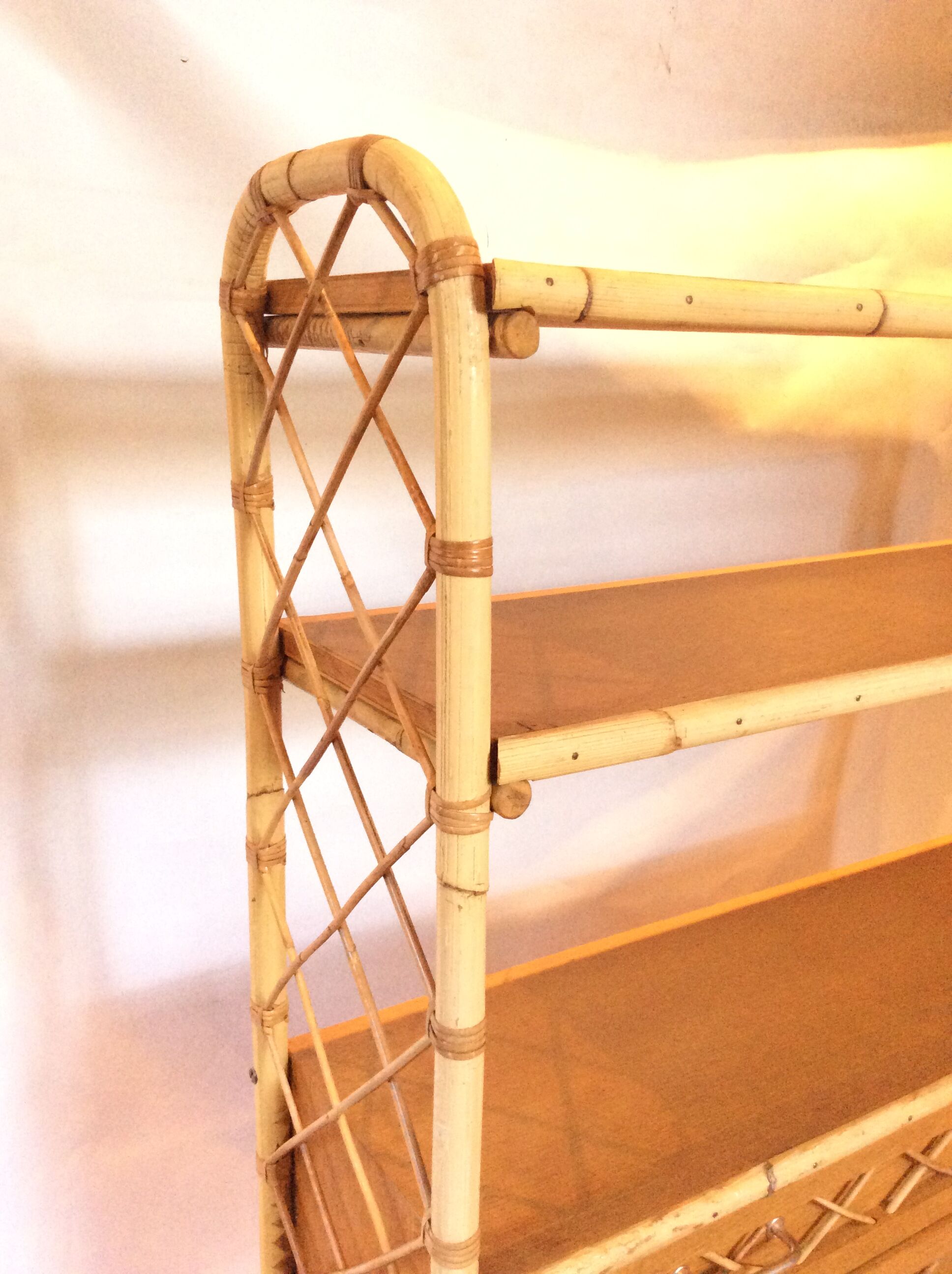 Vintage rattan shelf