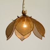 Beautiful rare 1980s Regency floral design brass ceiling lamp