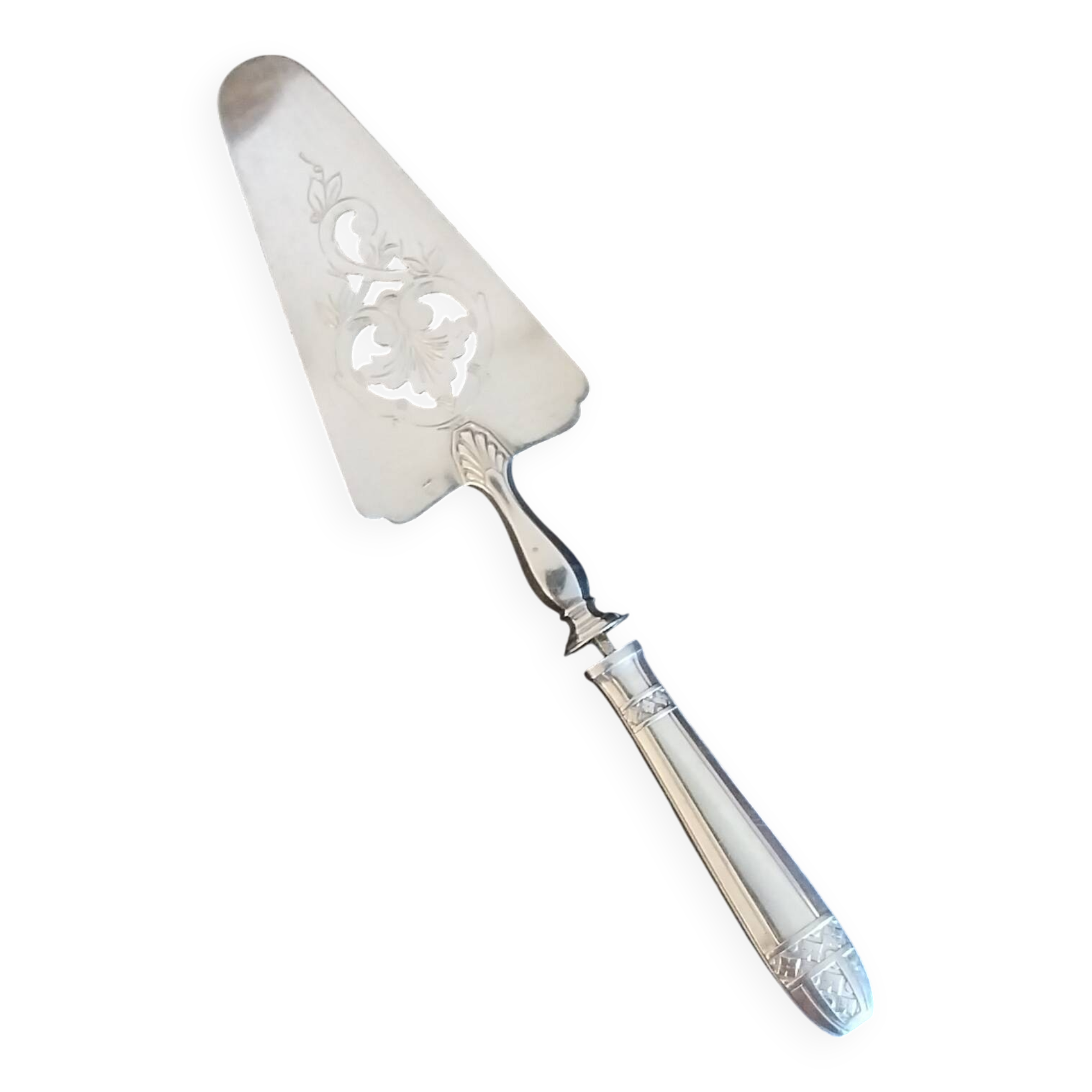 Antique art nouveau silver metal pie server