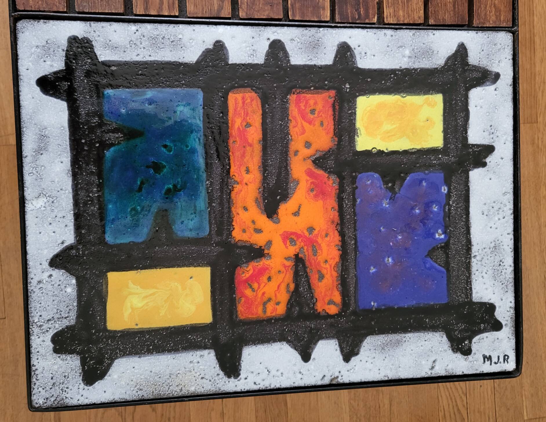 Madoura Jouver Coffee Table Wood and Ceramic Scandinavian Design France 1960