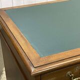 Late 19th century English mahogany desk with pedestals and leather top