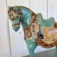Vintage turquoise glazed ceramic horse