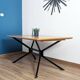 Extendable wooden and metal table, 80s