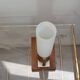 Lampe à poser laiton verre opalin 1970s