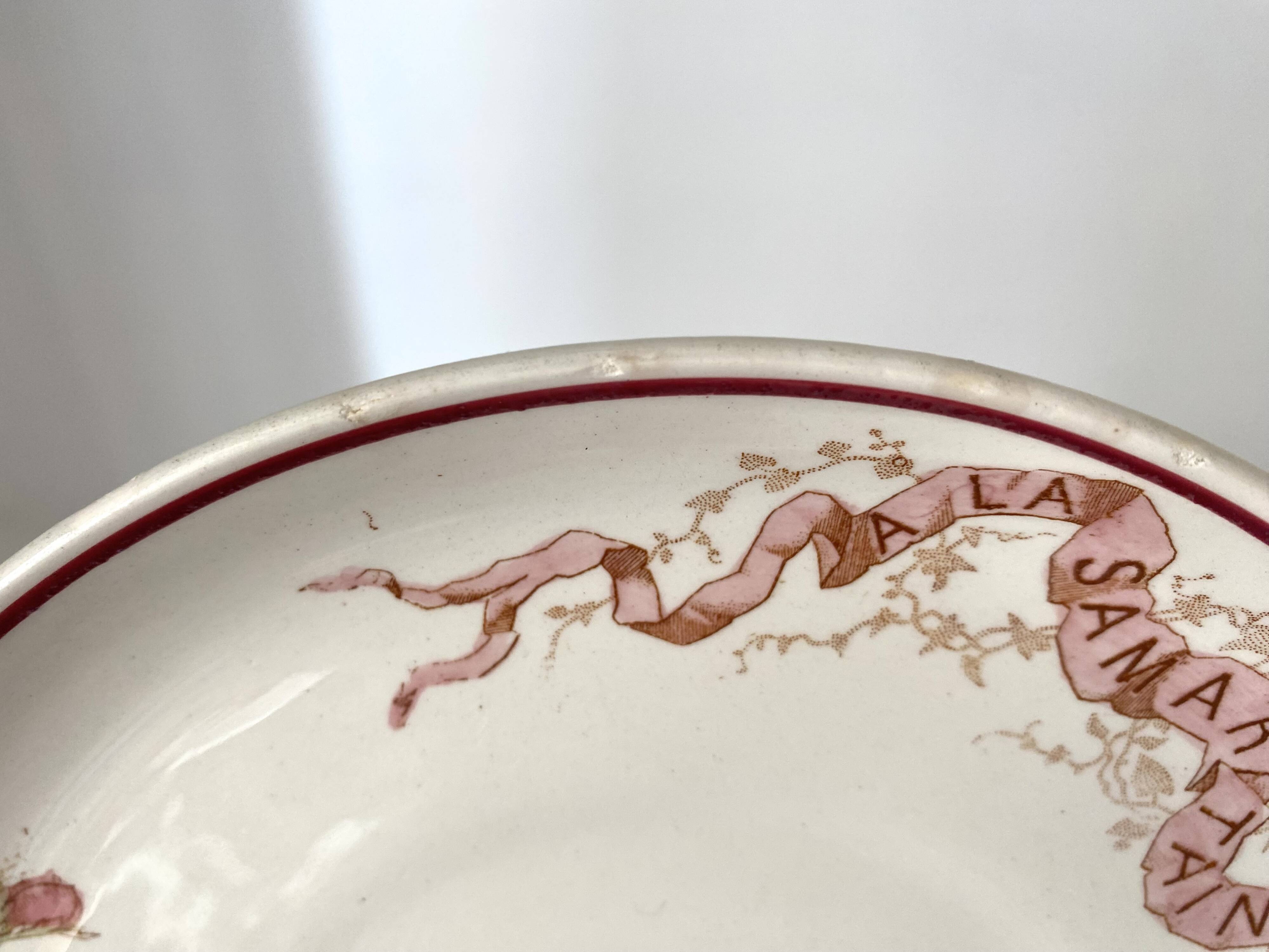 Set of 9 dessert plates "A la Samaritaine" K&G Lunéville 1900, art nouveau service