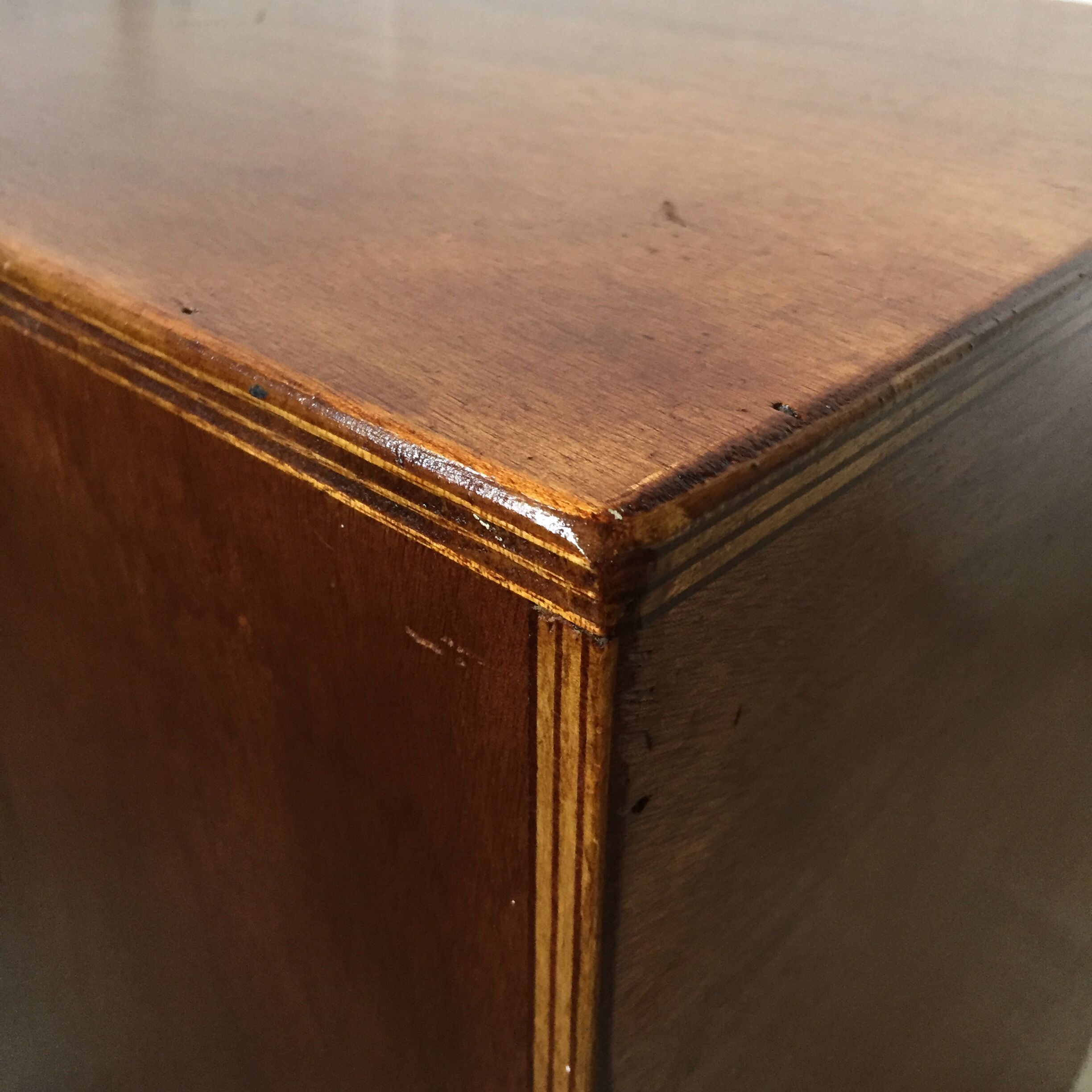 Cube stool in vintage wood, circa 1980