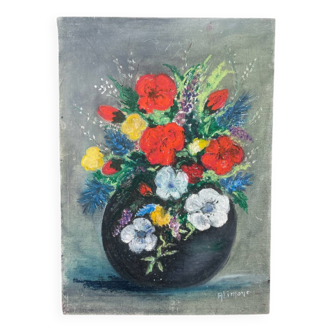 Tableau bouquet de fleurs peinture
