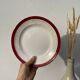 9 dessert plates Sarreguemines Digoin Regence gold and red