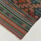 Tapis Kilim Vintage Motifs Ethniques Vert et Rouge, 180x271 Cm