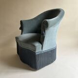 Blue velvet frog armchairs