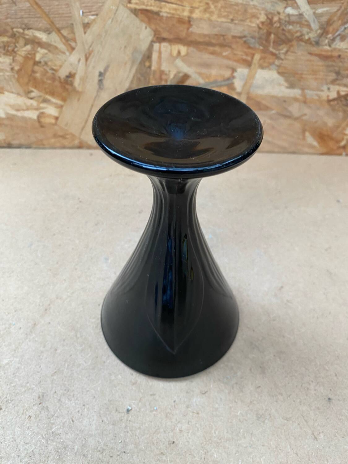 Set of 6 Art Nouveau Ice Cream Cups Black Opaline Glass France Vintage