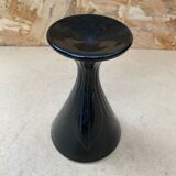 Set of 6 Art Nouveau Ice Cream Cups Black Opaline Glass France Vintage