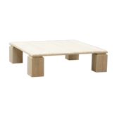 Table basse italienne en travertin des années 70