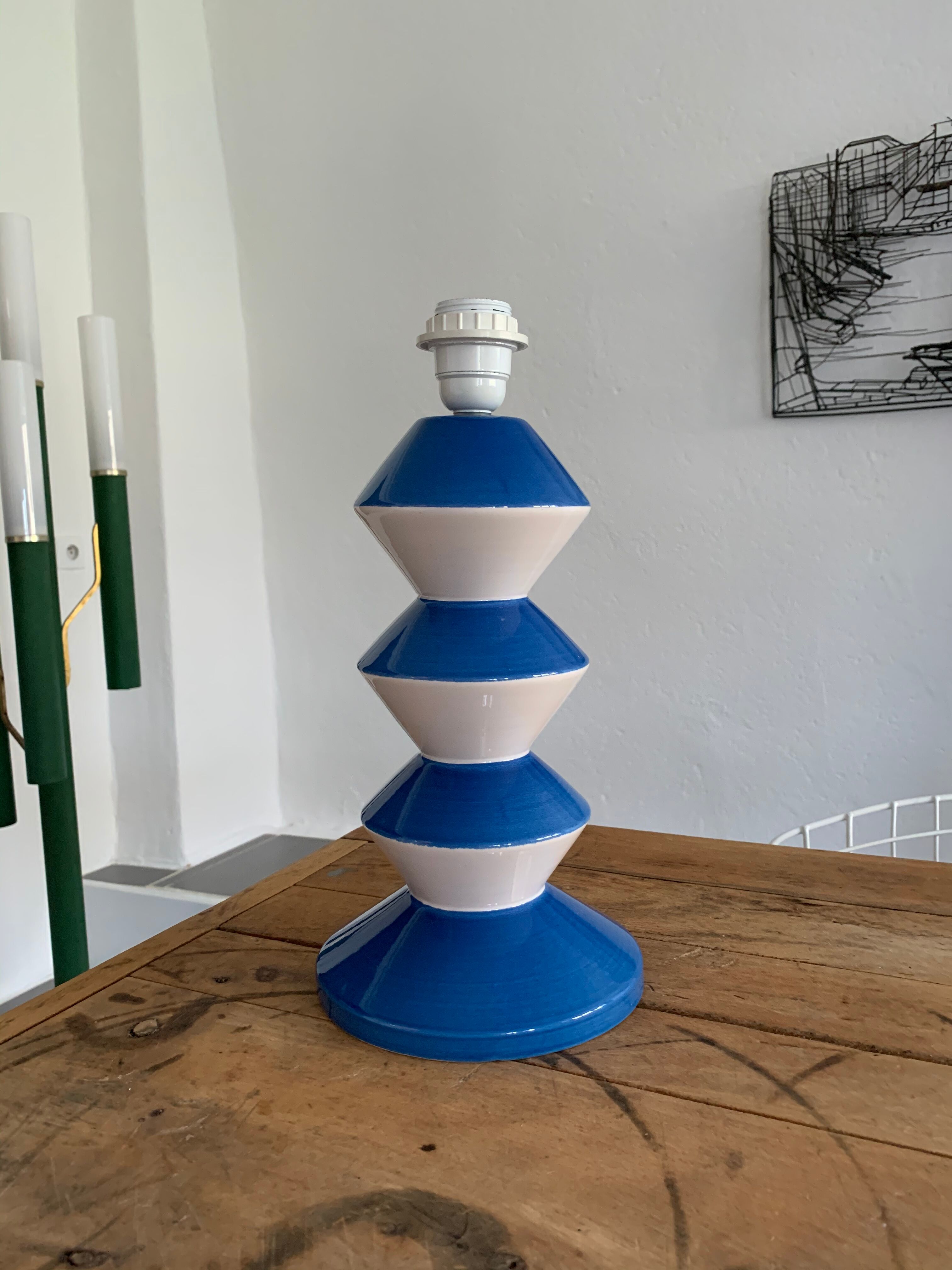 D'Albret France Vintage Memphis Ceramic Lamp