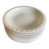 Set de 8 assiettes creuses Festons de Pierre Motton pour Gien 1970