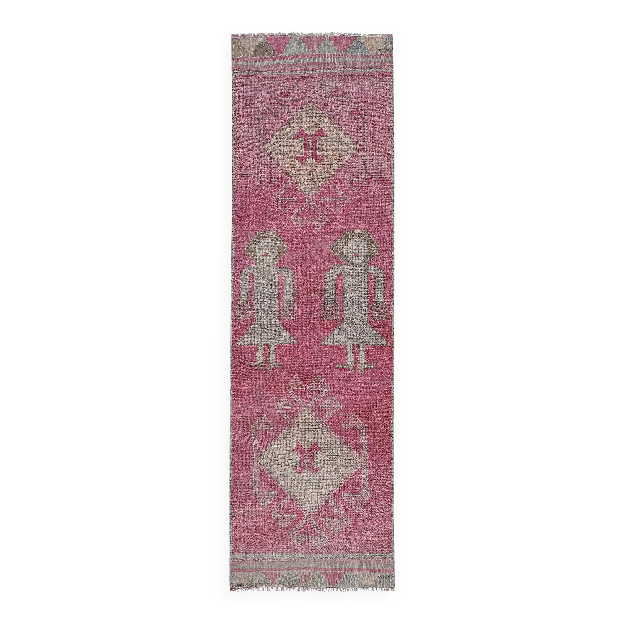 Tapis de couloir turc vintage 96x318 cm