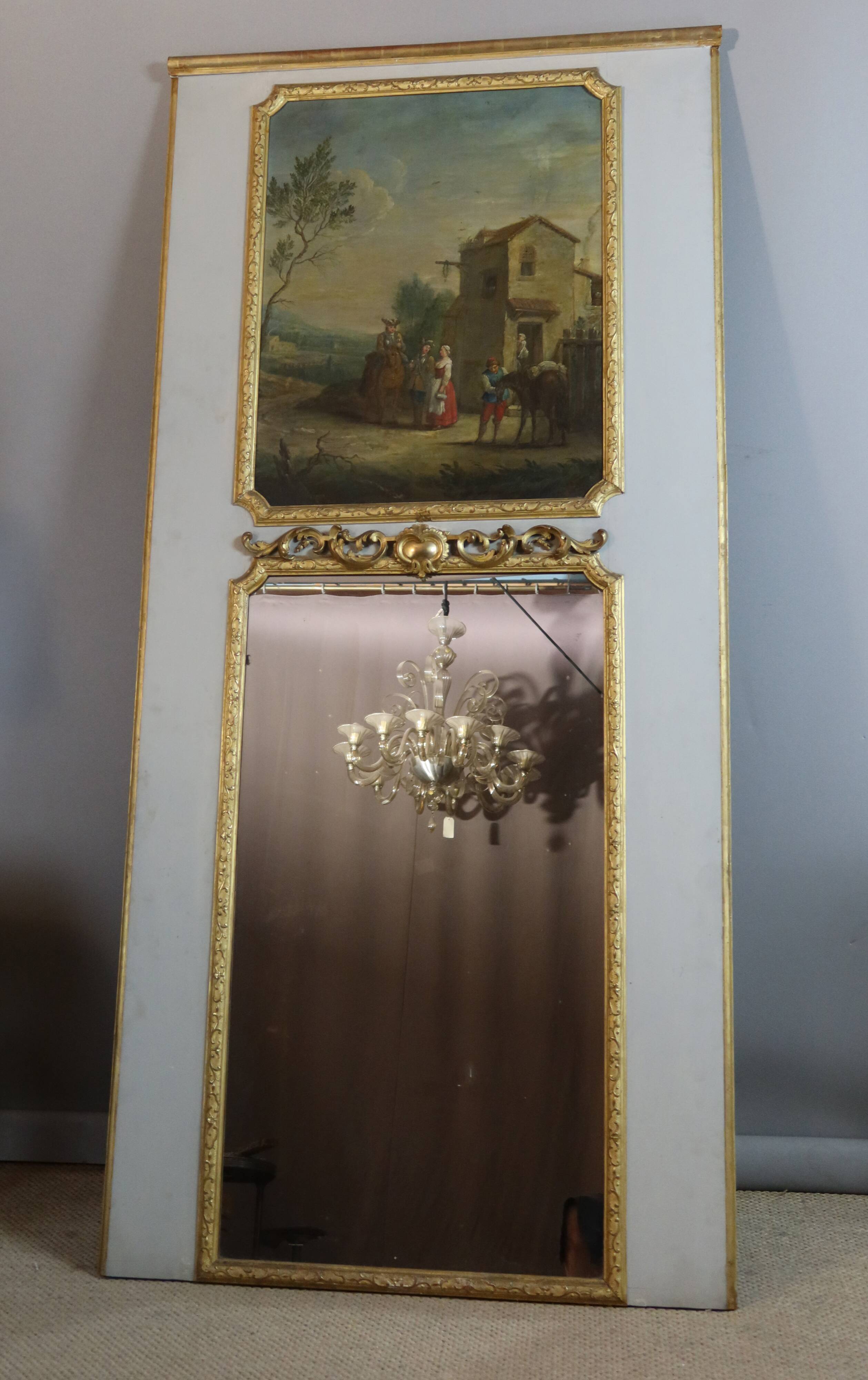 19th century trumeau mirror