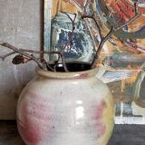 Ball vase in enamel sandstone cracked inside Indigo