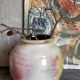 Ball vase in enamel sandstone cracked inside Indigo