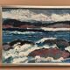 Swedish Oil on Canvas “Coastal Landscape” by Allan Horsak, Vintage & Framed