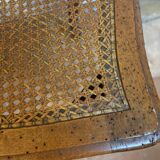 Pair of Louis XV style chairs in wood and caning.