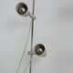 Vintage adjustable floor lamp, chrome and pressed moulded beige ABS, France 1970.