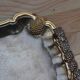 Antique silver-plated metal tray with gilt edges – Grape cluster motif