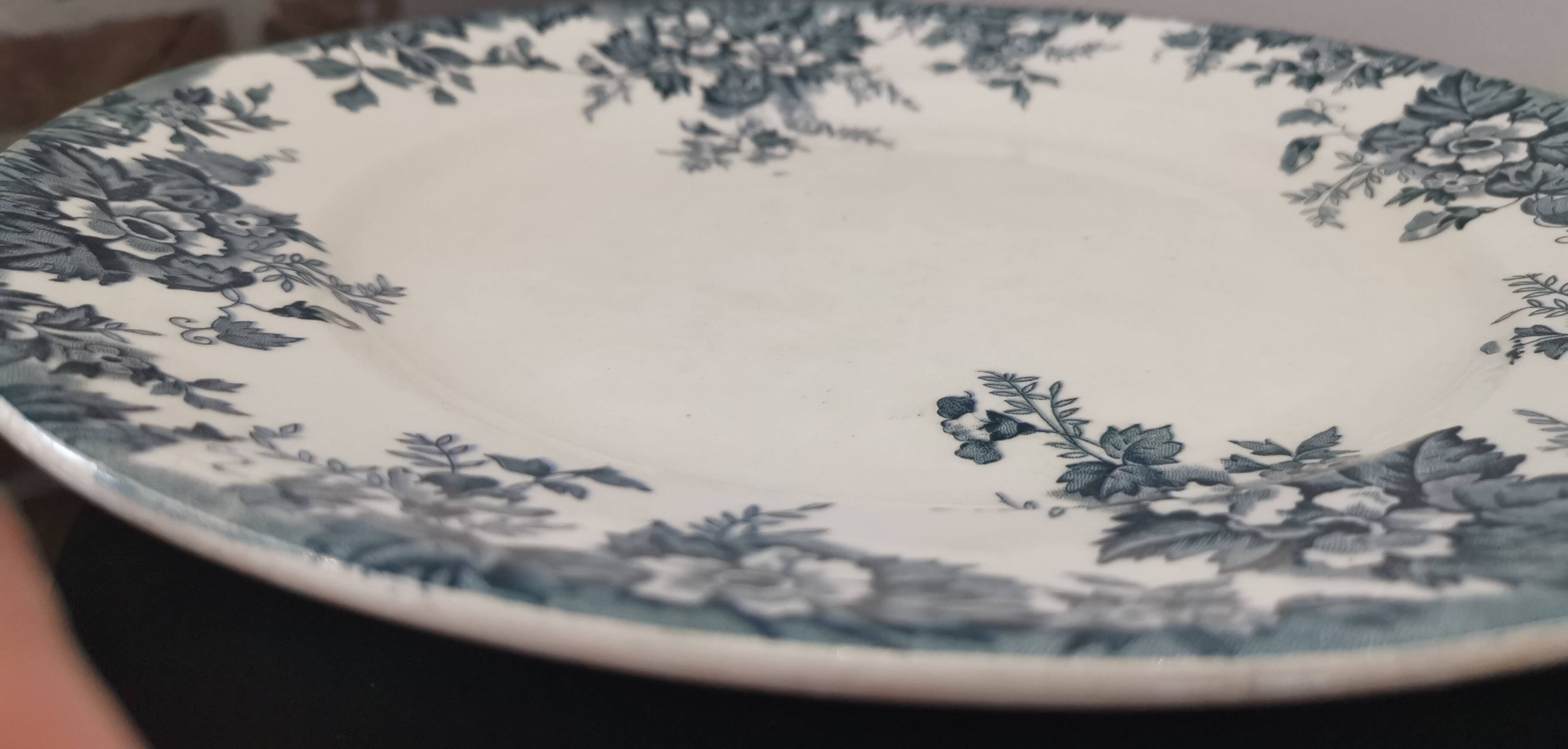 Old Moulin des loups dish Marie Louise iron earth model 29.5cm