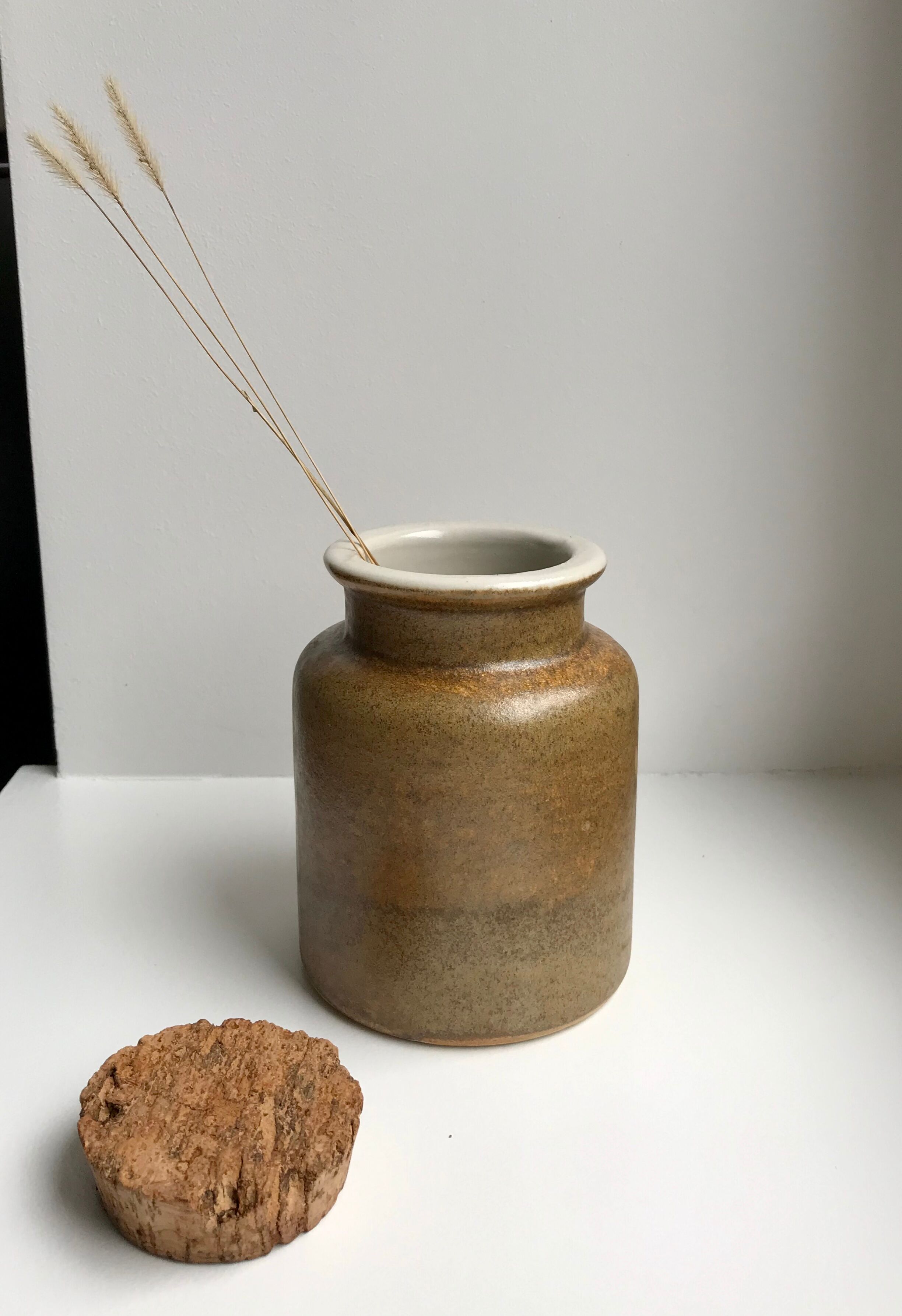 Pot en grès vintage avec bouchon en liège