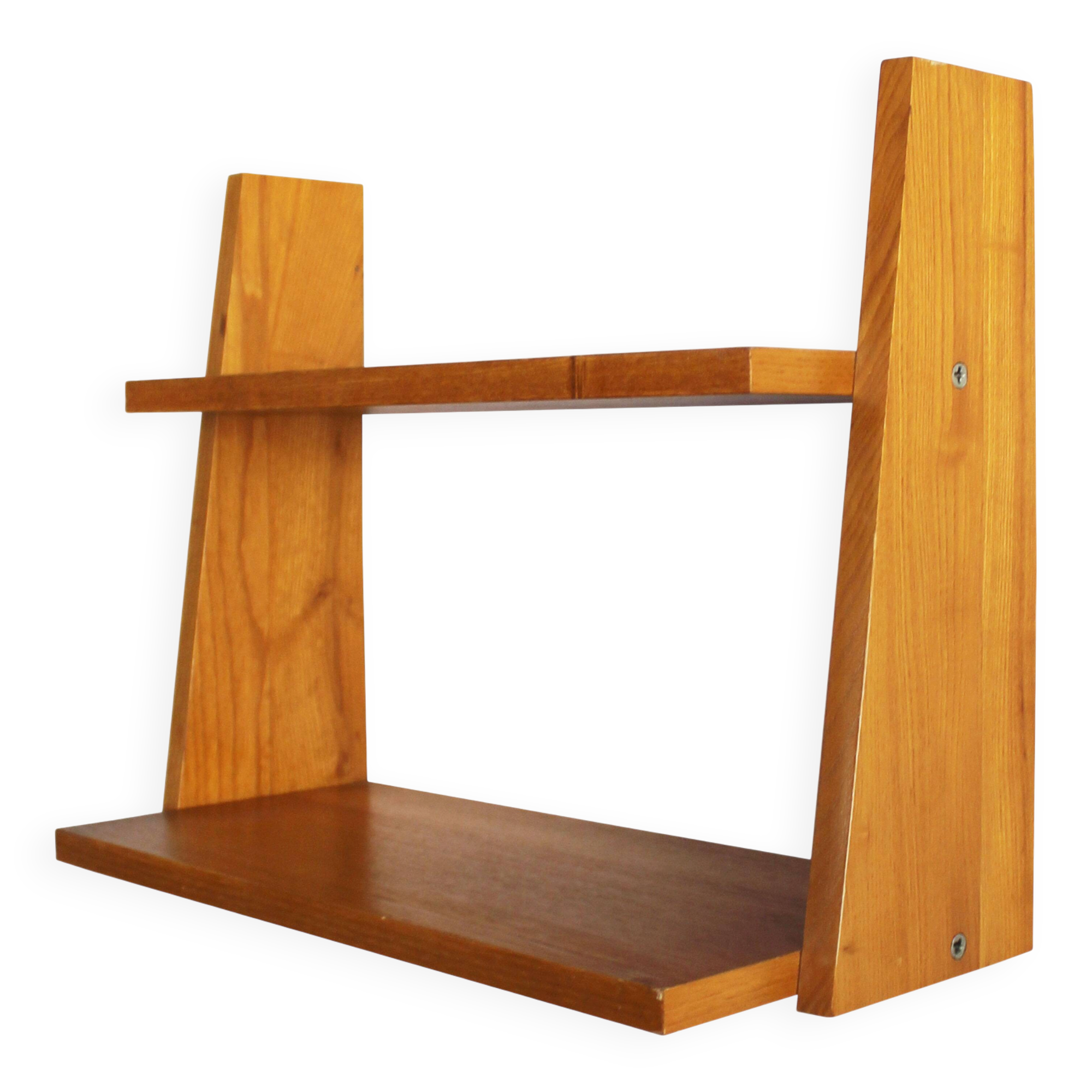 Vintage Wall Shelf in Beech, Czechoslovakia, 1960s