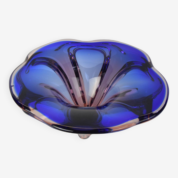 Mid-century Big Art Glass Bowl, design Josef Hospodka for Chribska, 1960's.