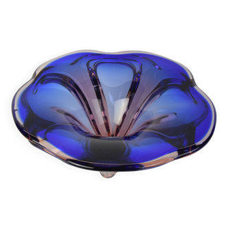 Grand bol en verre d'art du milieu du siècle, design Josef Hospodka pour Chribska, années 1960.