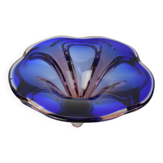 Mid-century Big Art Glass Bowl, design Josef Hospodka for Chribska, 1960's.