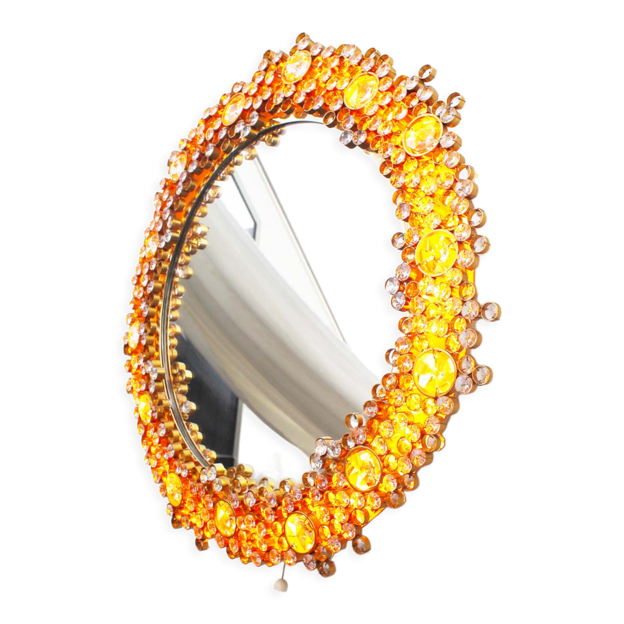 Illuminated jewel crystal mirror by palme & walter