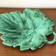 Vintage barbotine leaf faience dish empty pocket Sarreguemines