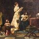 Italian interior scene painting signed F. Bonati 1913