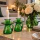 Duo de bougeoirs en verre bullé vert – Verrerie de Biot