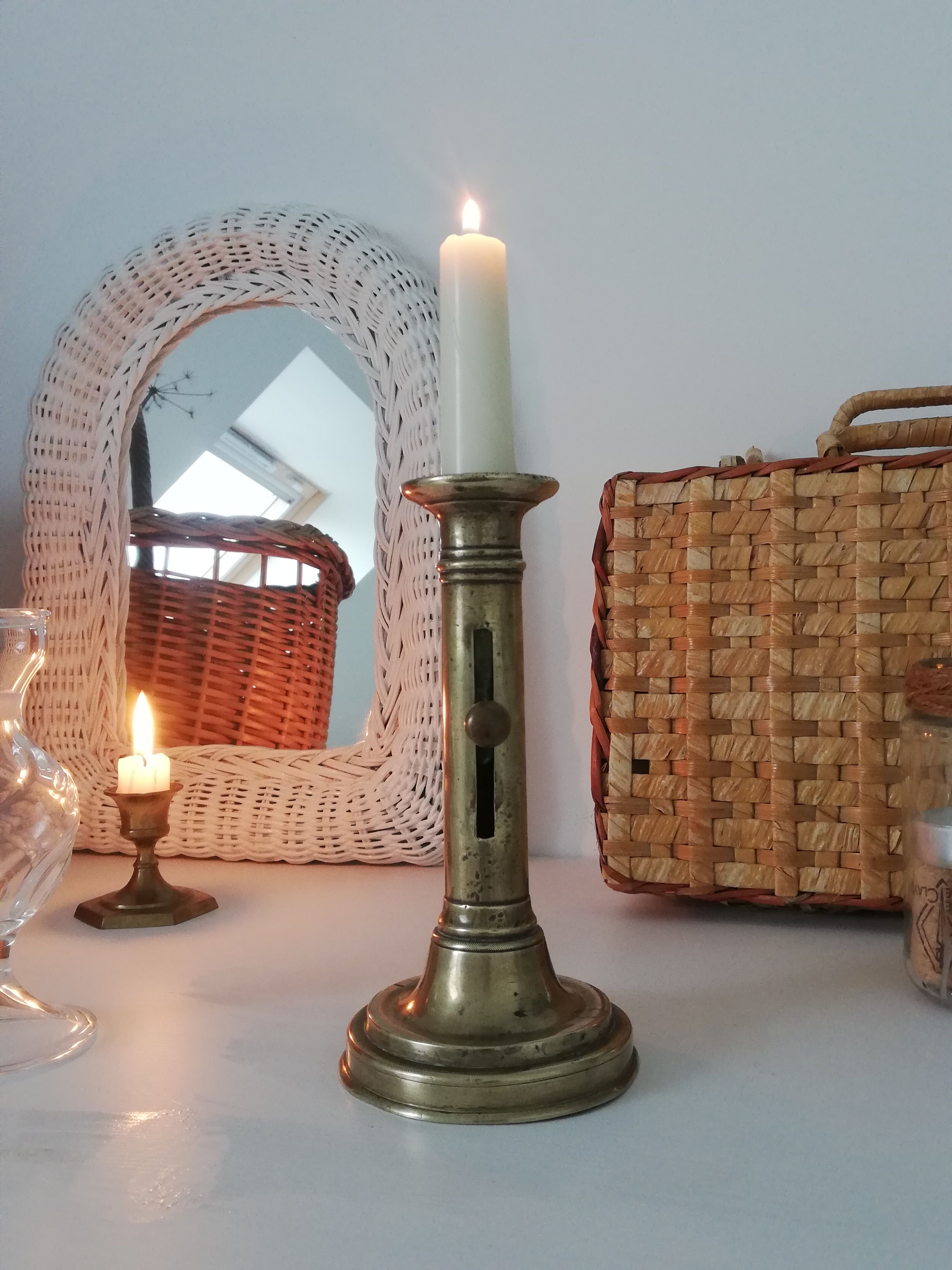 Vintage push candle holder